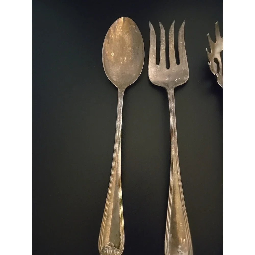 Unknown‎ Maker Lot Of 5 Serving Utensils Silver Plated
